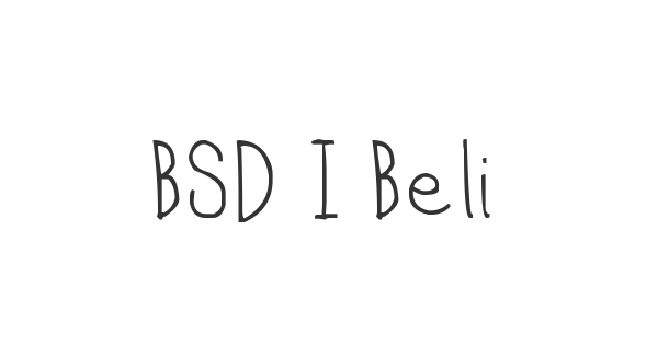 BSD I Believe In Love font thumbnail